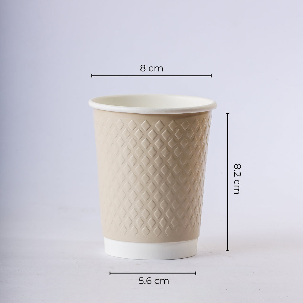Paper Cup ( Double Wall ) - 250 ml - Brown