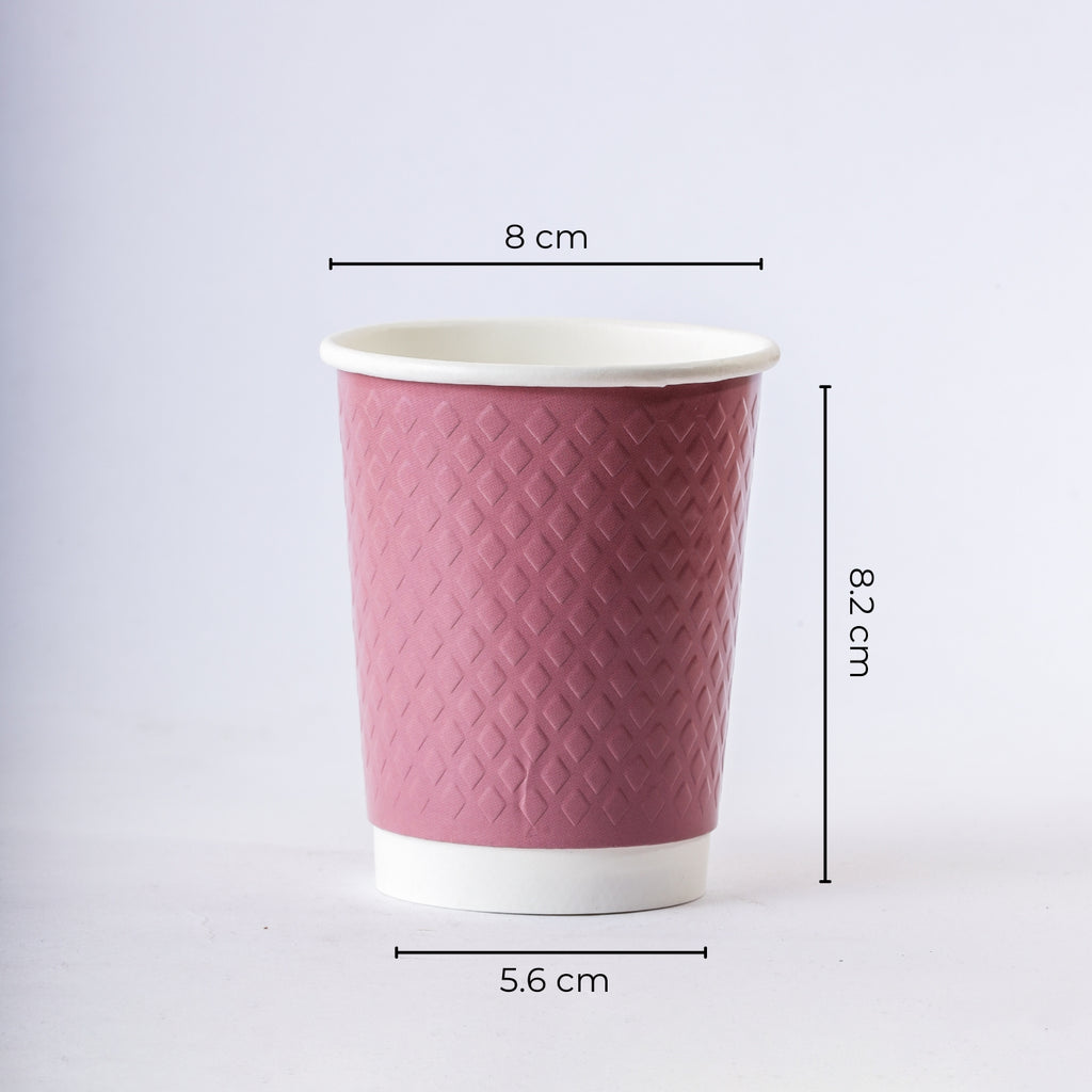 Paper Cup ( Double Wall ) - 250 ml - Pink