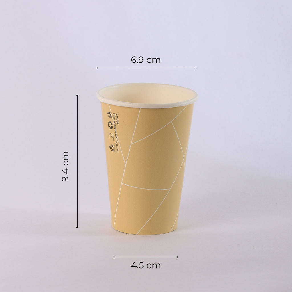Paper Cup ( Single Wall ) - 210 ml - Brown