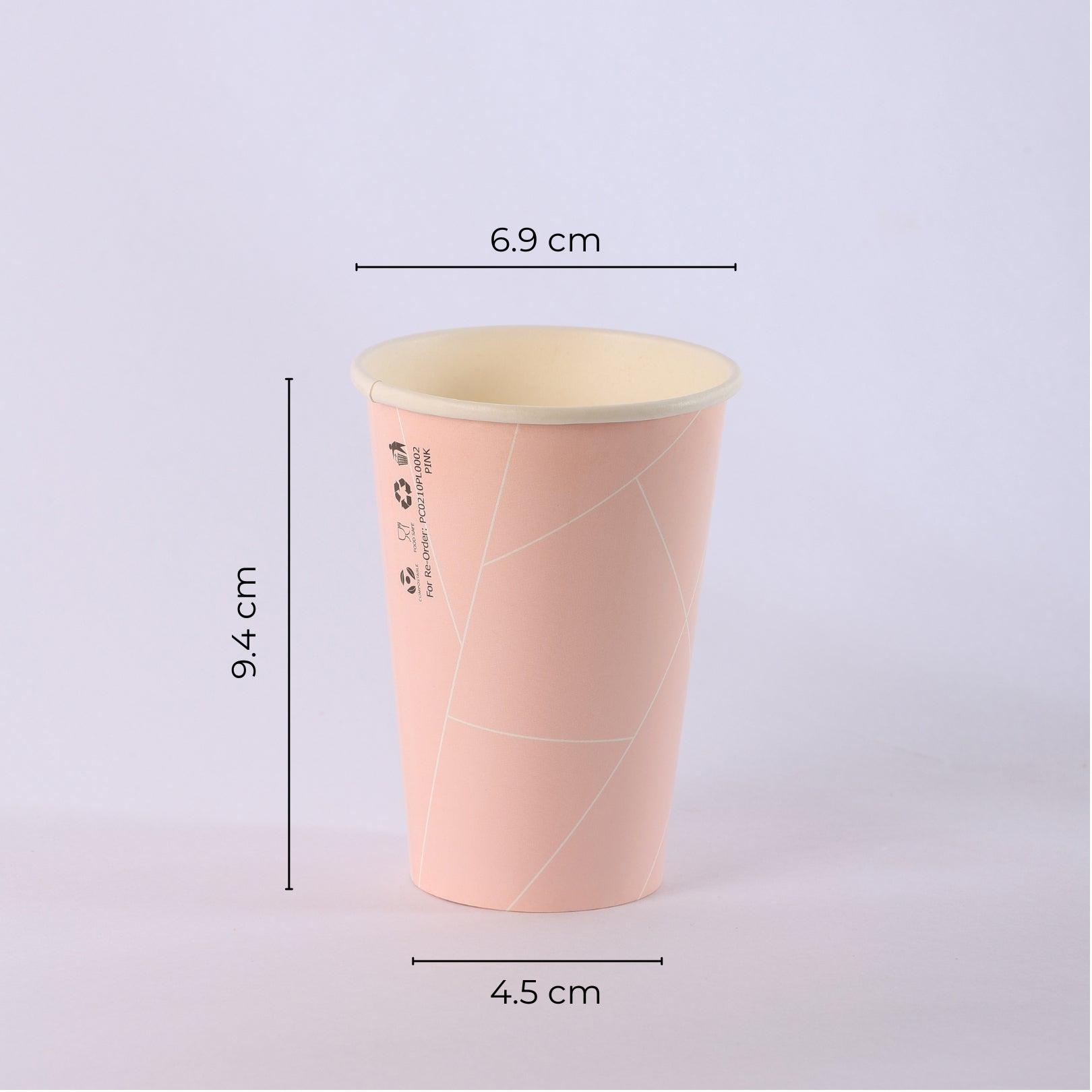 Paper Cup ( Single Wall ) - 210 ml - Pink