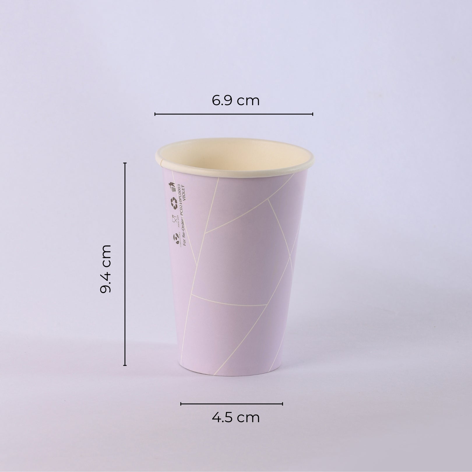 Paper Cup ( Single Wall ) - 210 ml - Violet