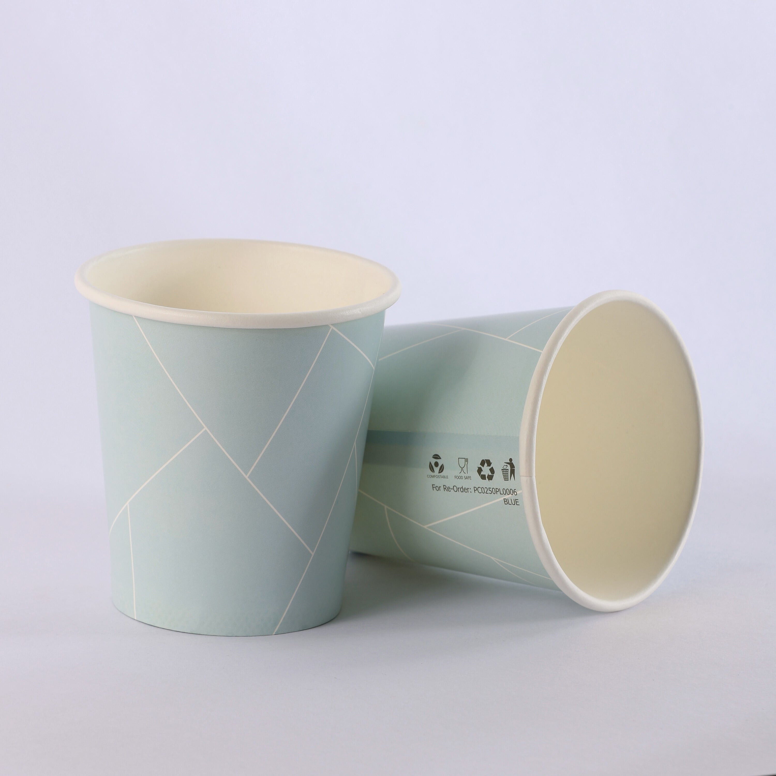 Paper Cup ( Single Wall ) - 250 ml - Blue