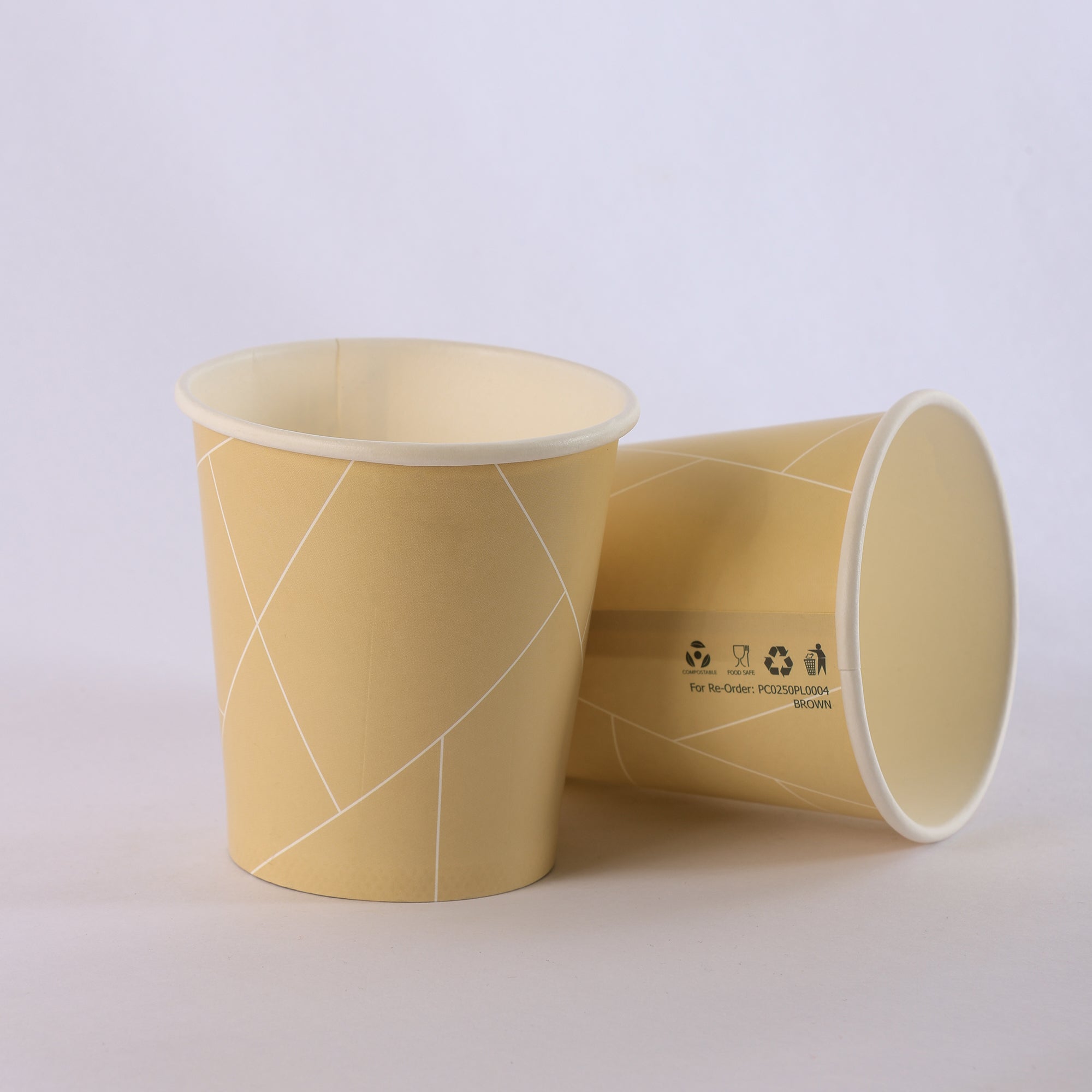 Paper Cup ( Single Wall ) - 250 ml - Brown