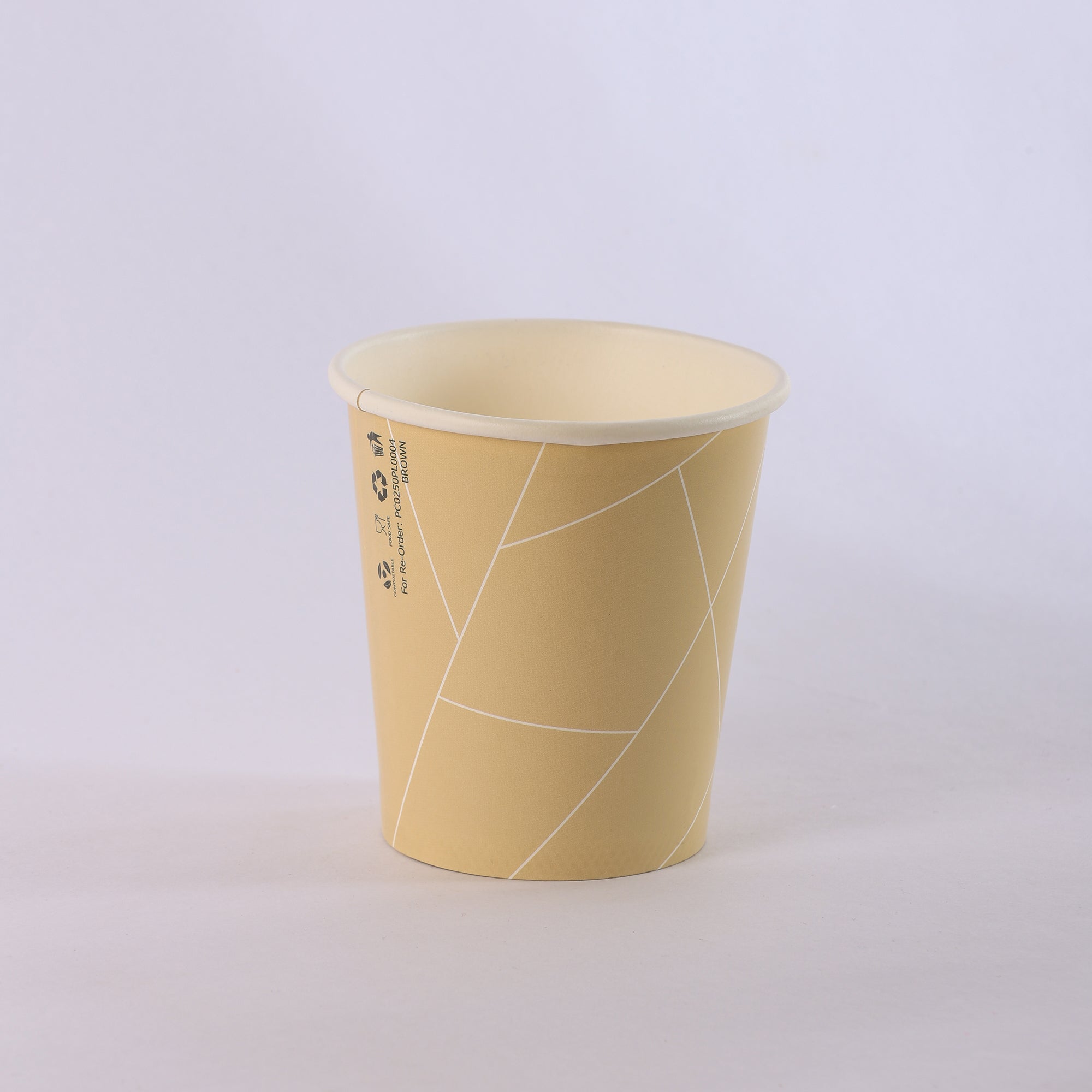 Paper Cup ( Single Wall ) - 250 ml - Brown