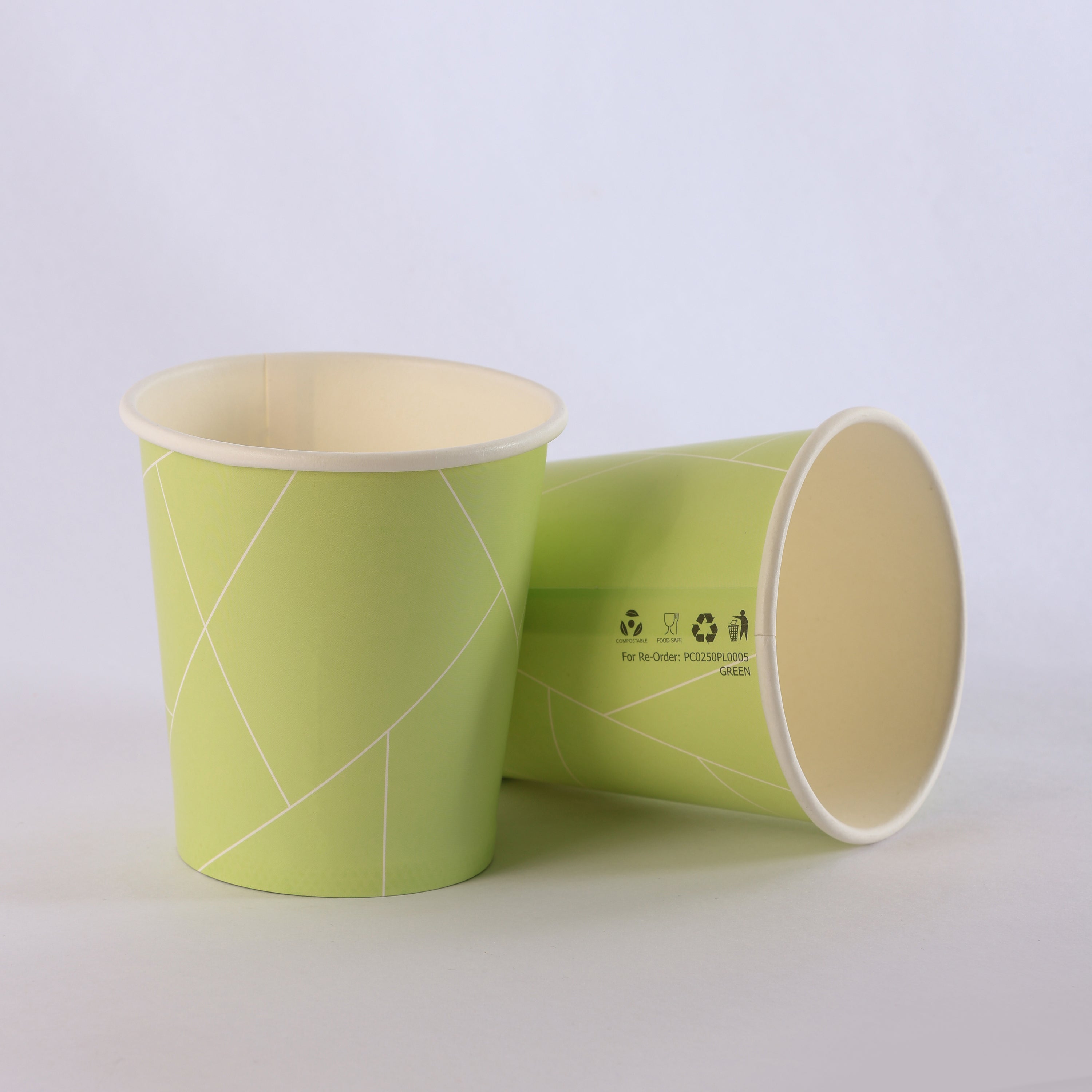 Paper Cup ( Single Wall ) - 250 ml - Green