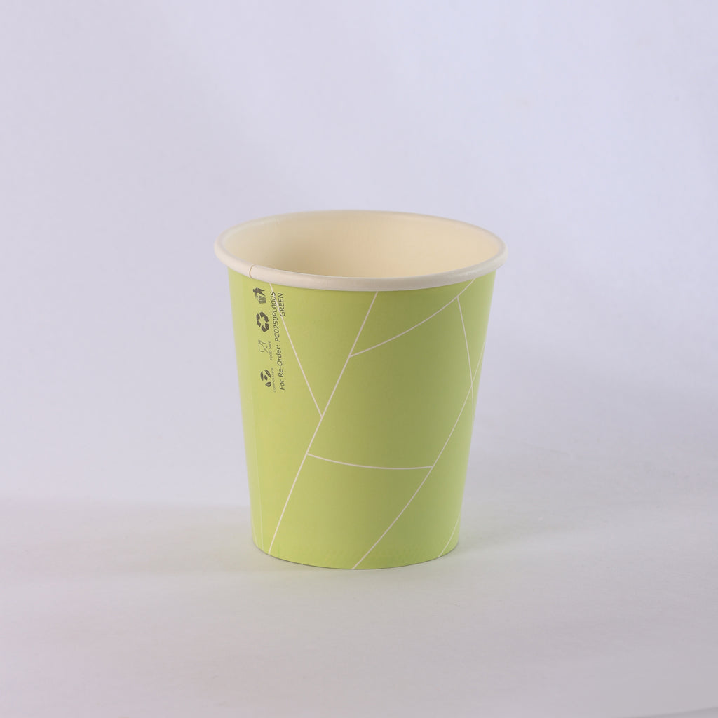 Paper Cup ( Single Wall ) - 250 ml - Green