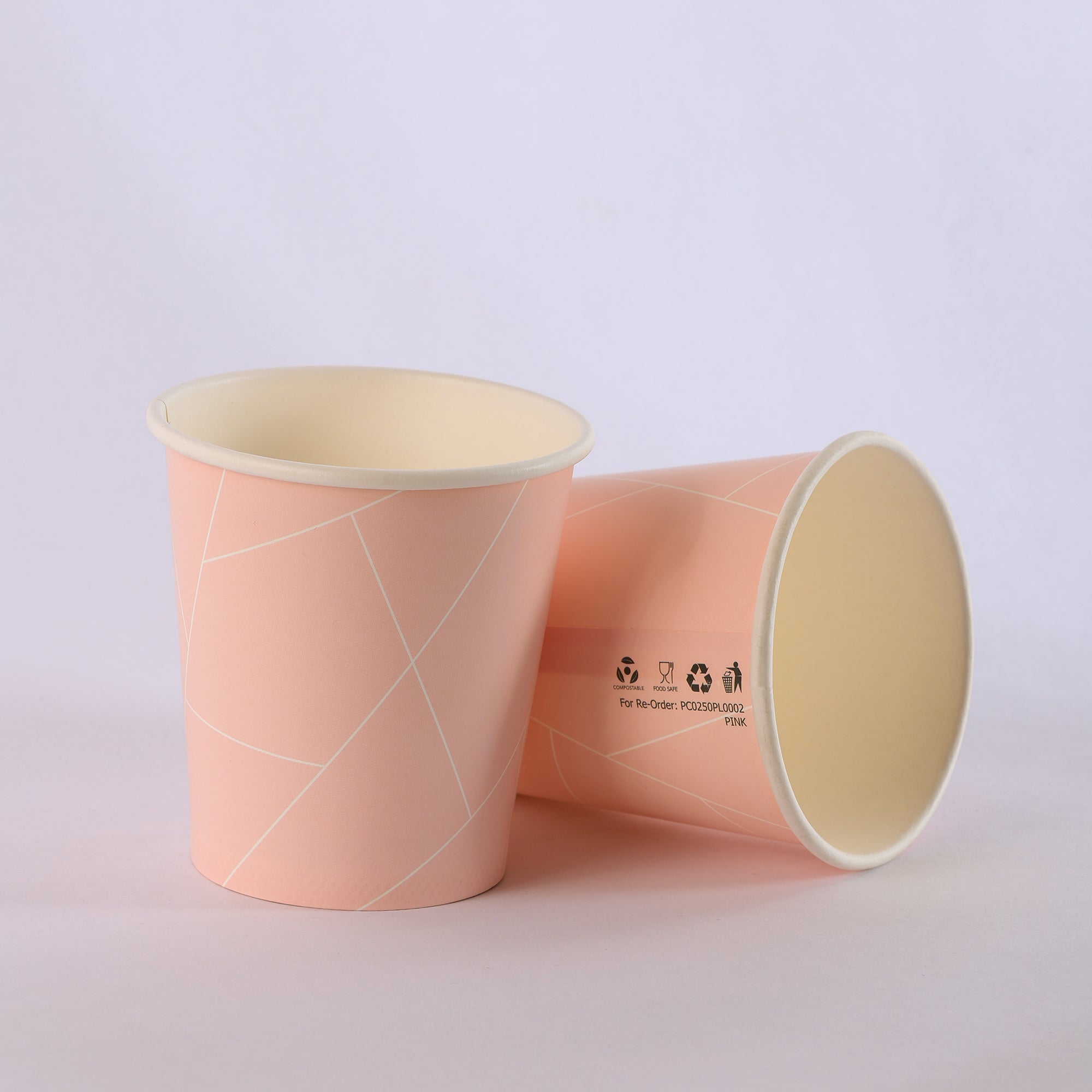 Paper Cup ( Single Wall ) - 250 ml - Pink