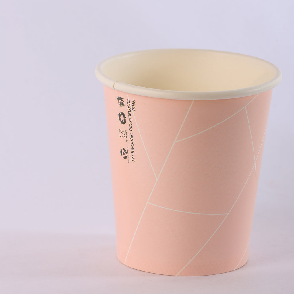 Paper Cup ( Single Wall ) - 250 ml - Pink