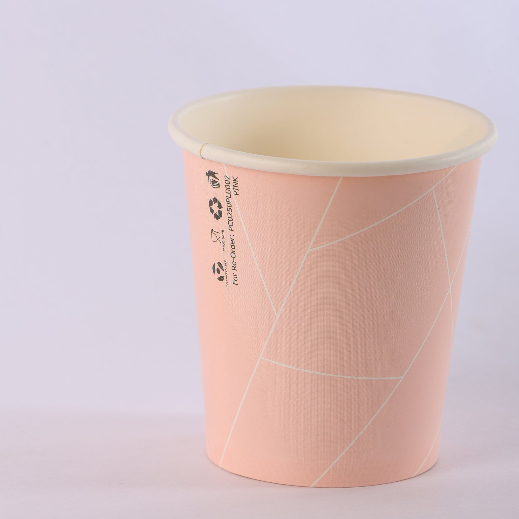 Paper Cup ( Single Wall ) - 250 ml - Pink