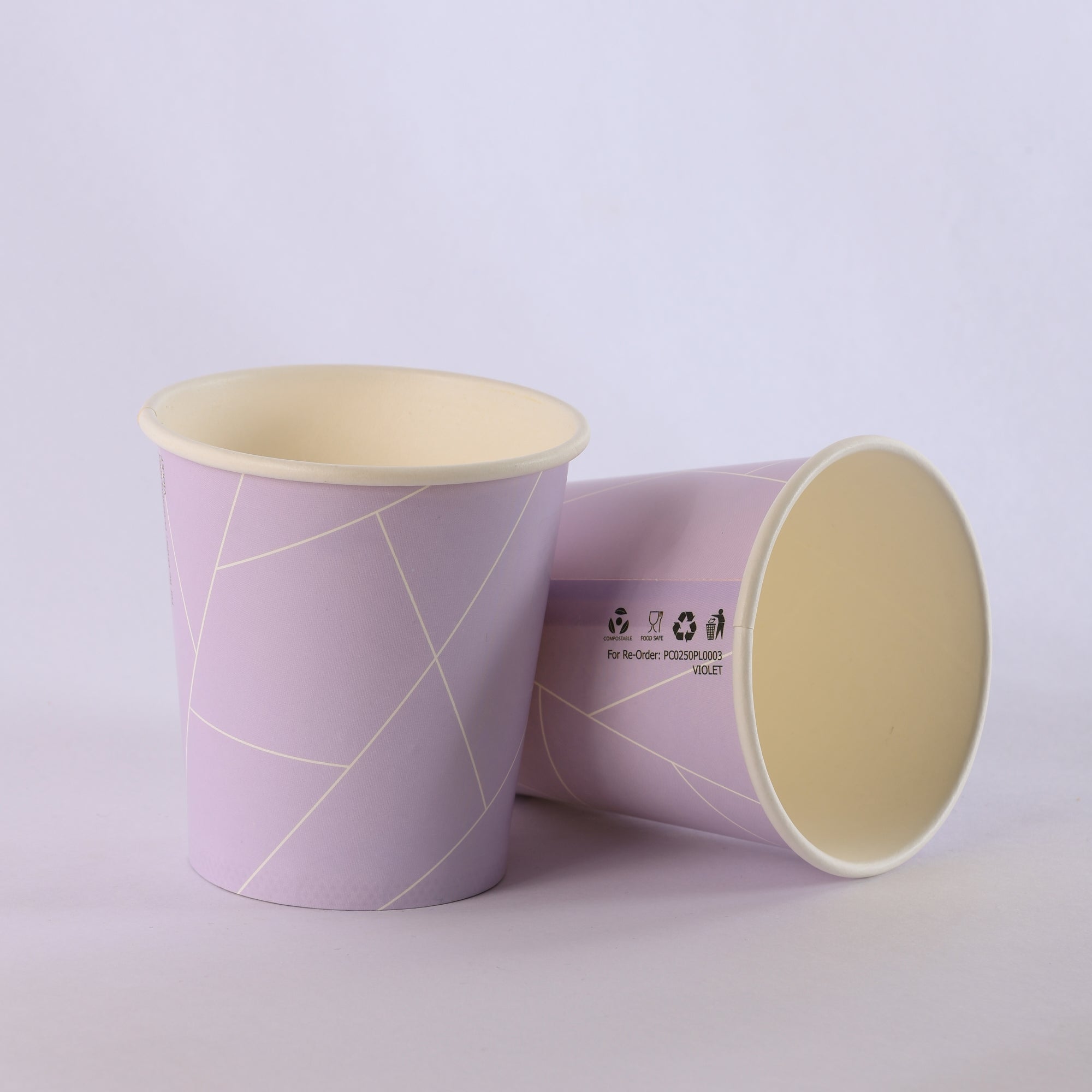 Paper Cup ( Single Wall ) - 250 ml - Violet