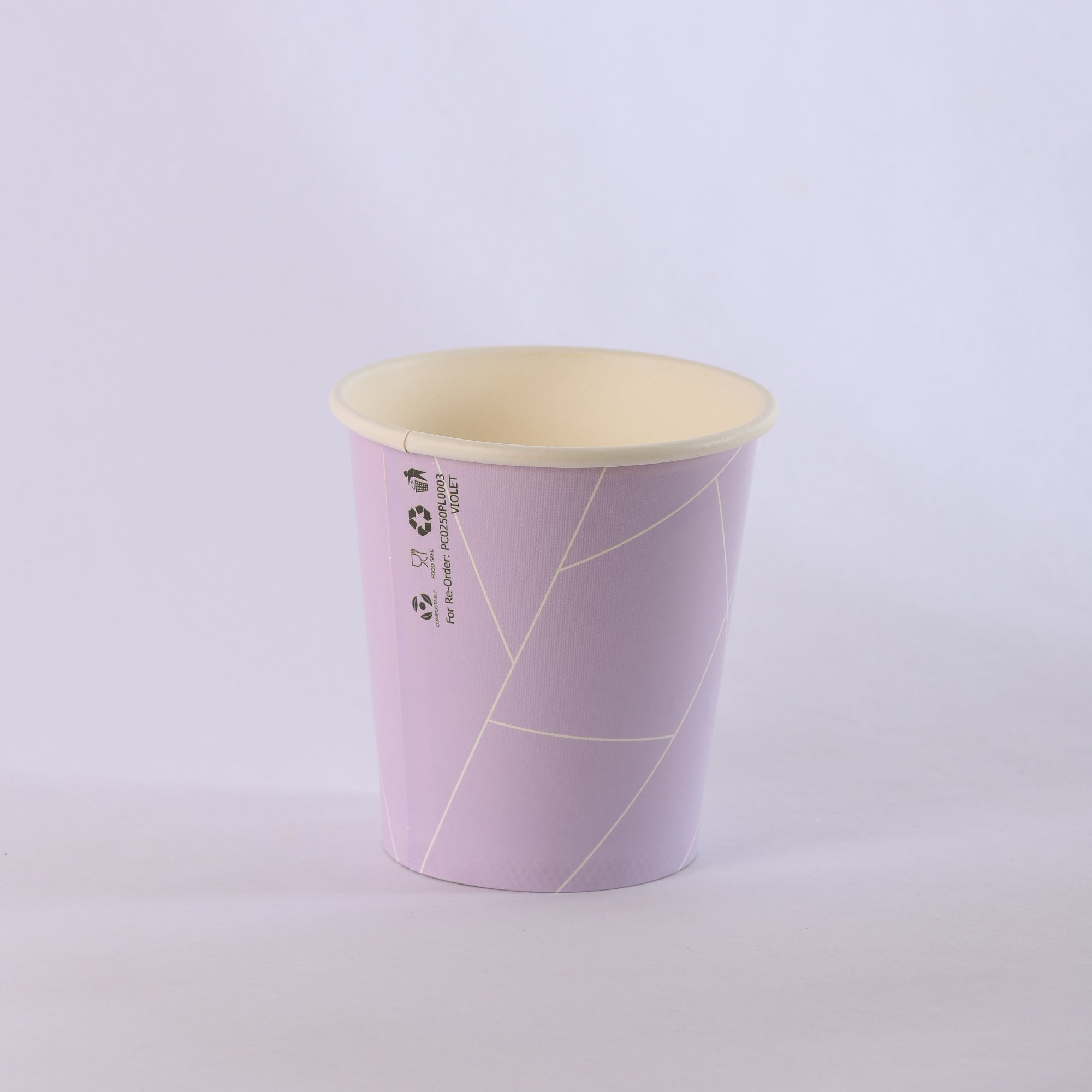 Paper Cup ( Single Wall ) - 250 ml - Violet