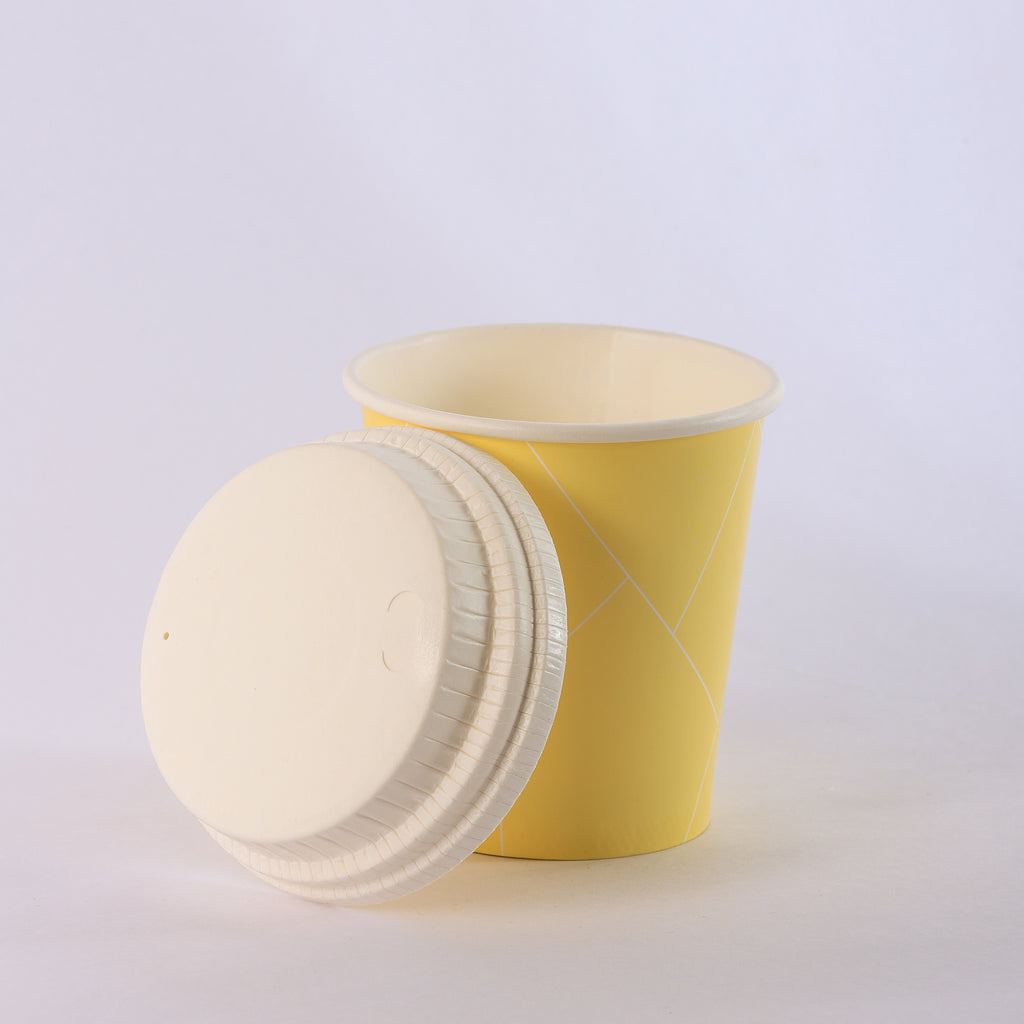 Paper Cup ( Single Wall ) - 250 ml - Yellow