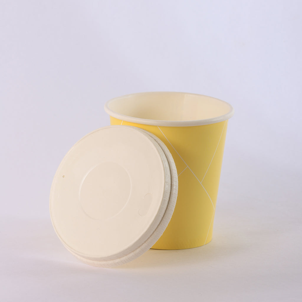 Paper Cup ( Single Wall ) - 250 ml - Yellow