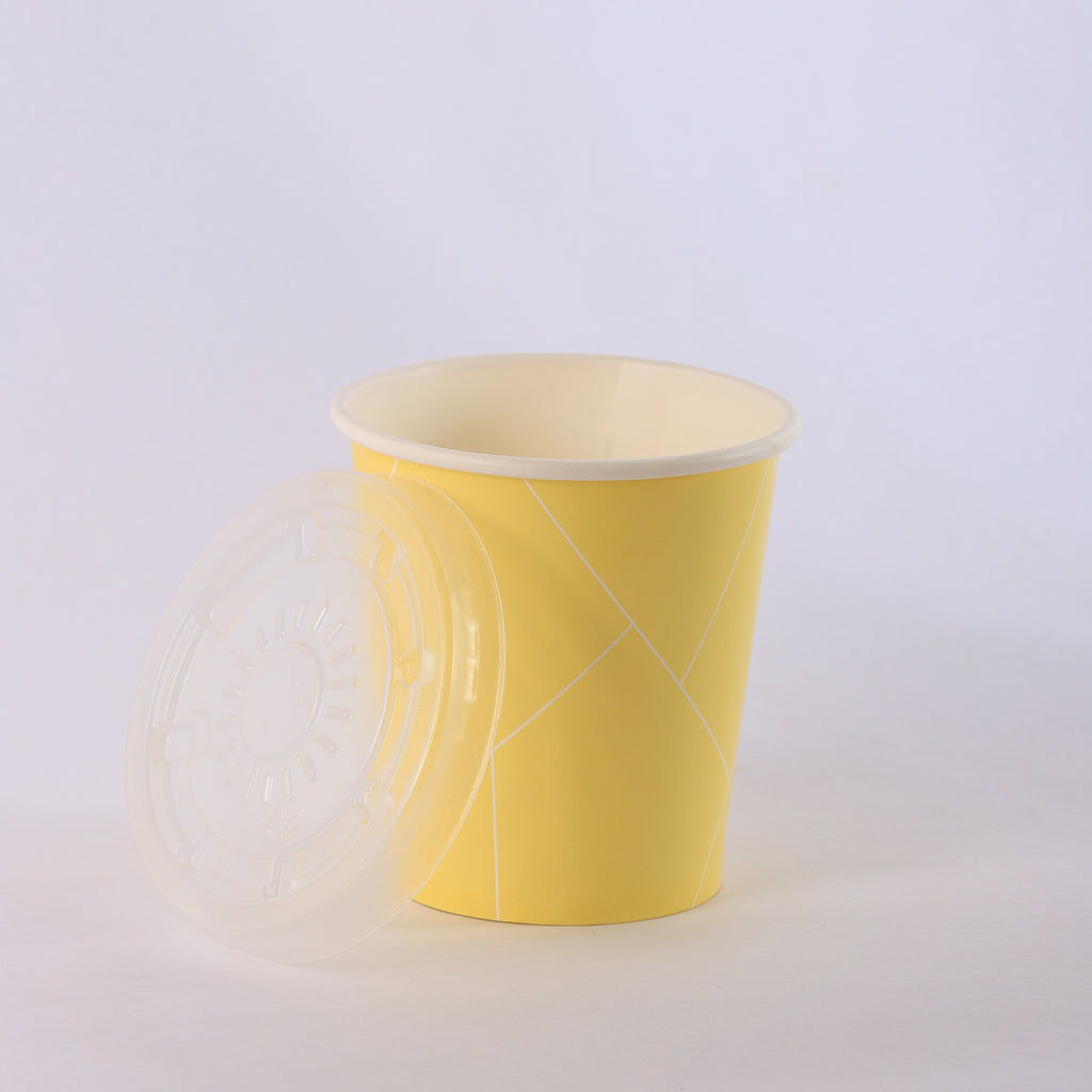 Paper Cup ( Single Wall ) - 250 ml - Yellow