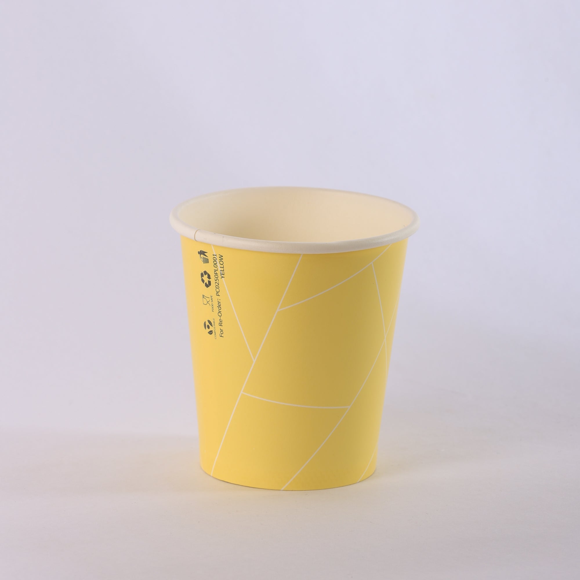 Paper Cup ( Single Wall ) - 250 ml - Yellow