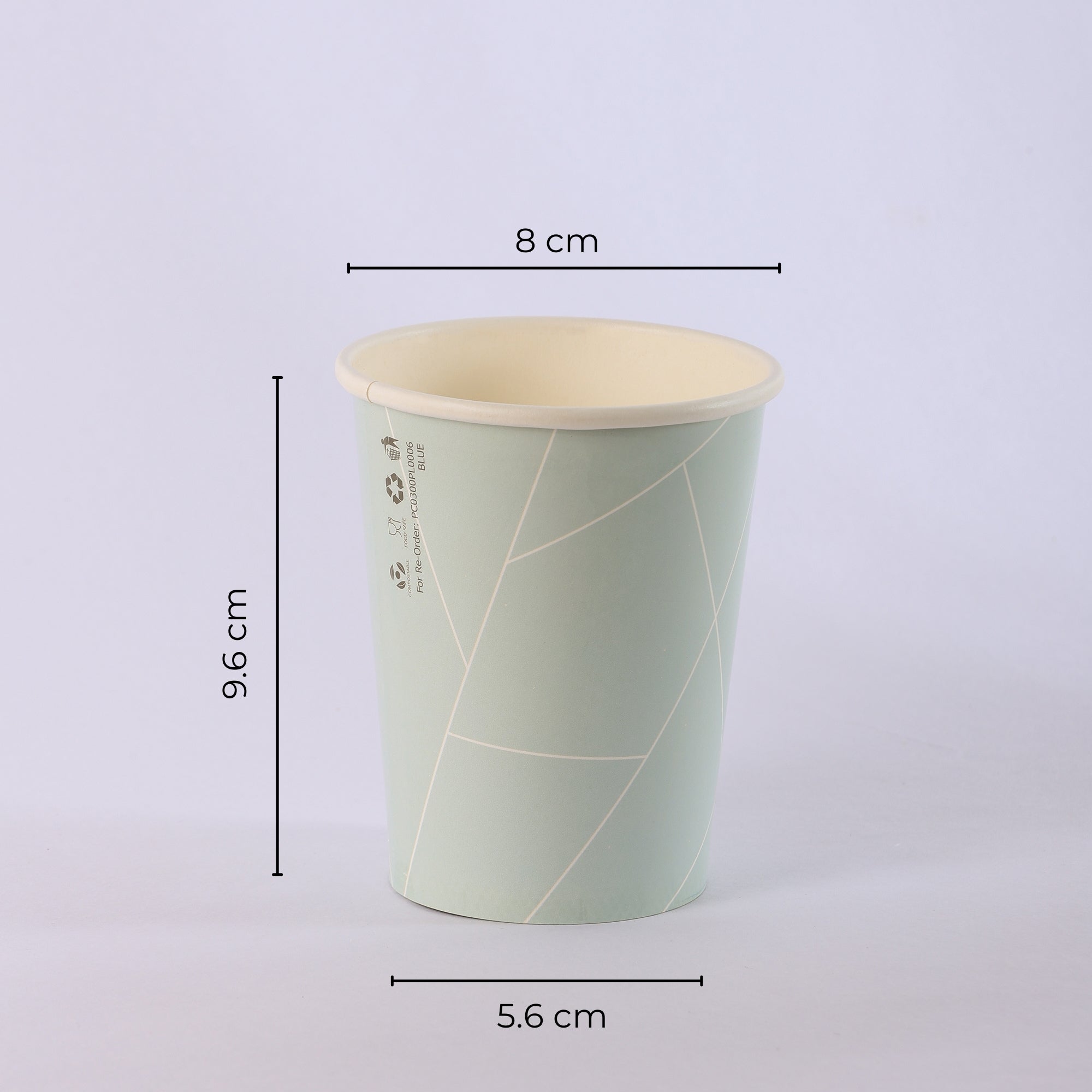 Paper Cup ( Single Wall ) - 300 ml -Blue
