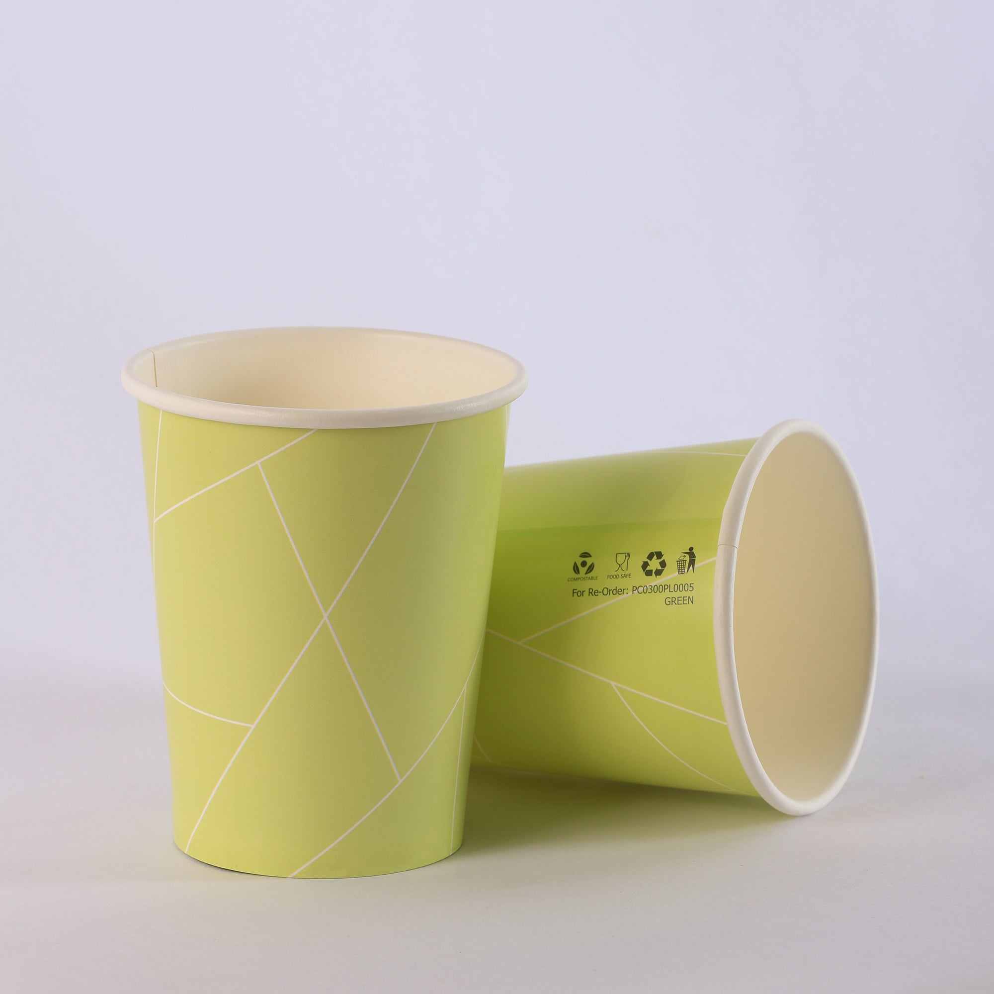 Paper Cup ( Single Wall ) - 300 ml - Green