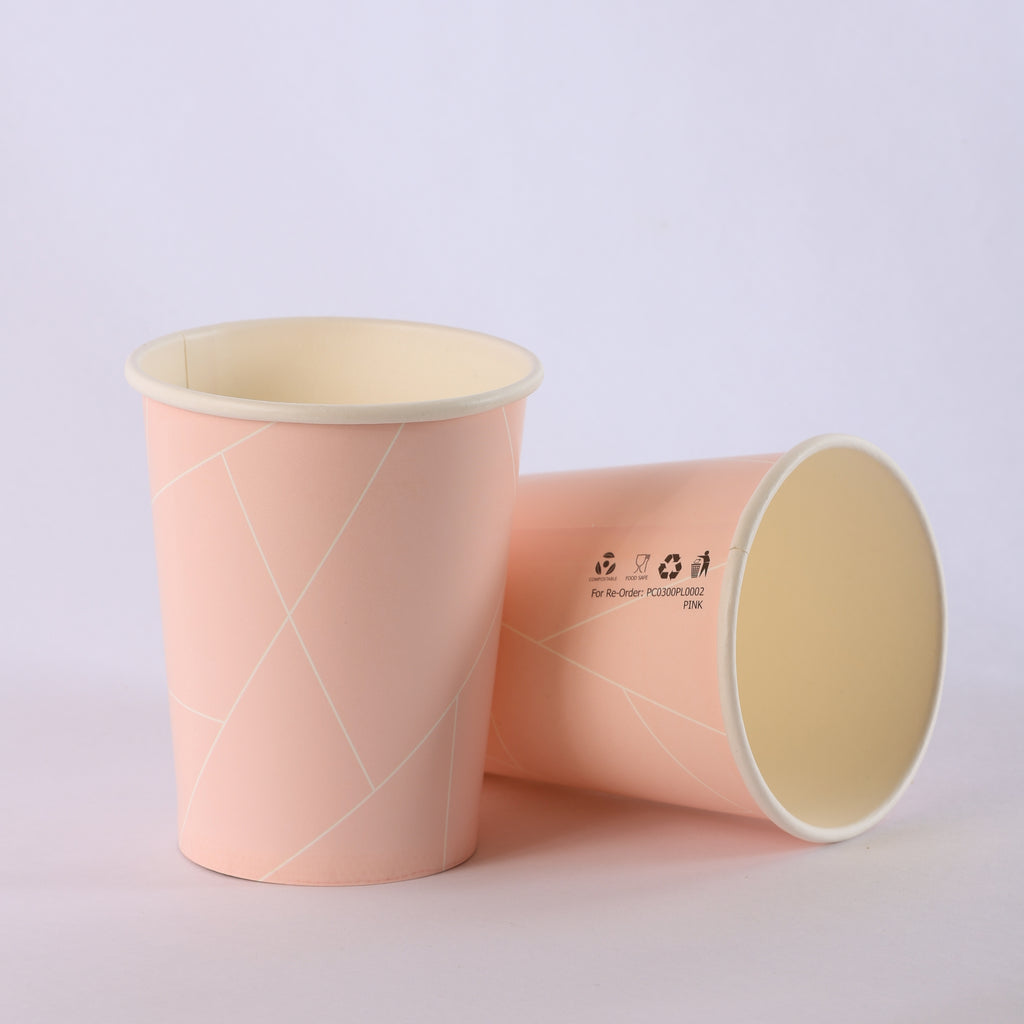 Paper Cup ( Single Wall ) - 300 ml - Pink