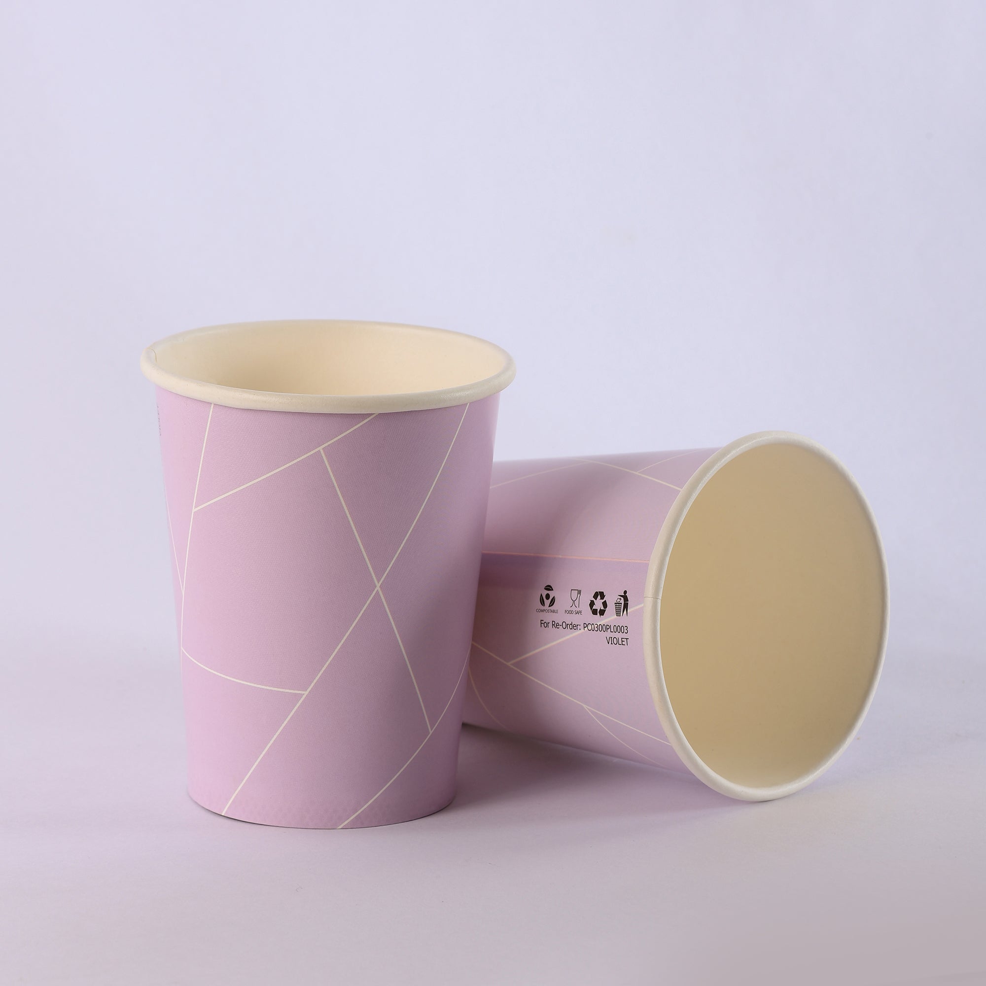 Paper Cup ( Single Wall ) - 300 ml - Violet