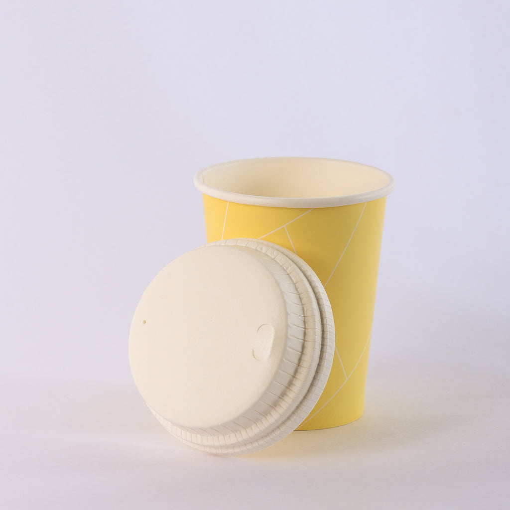 Paper Cup ( Single Wall ) - 300 ml - Yellow