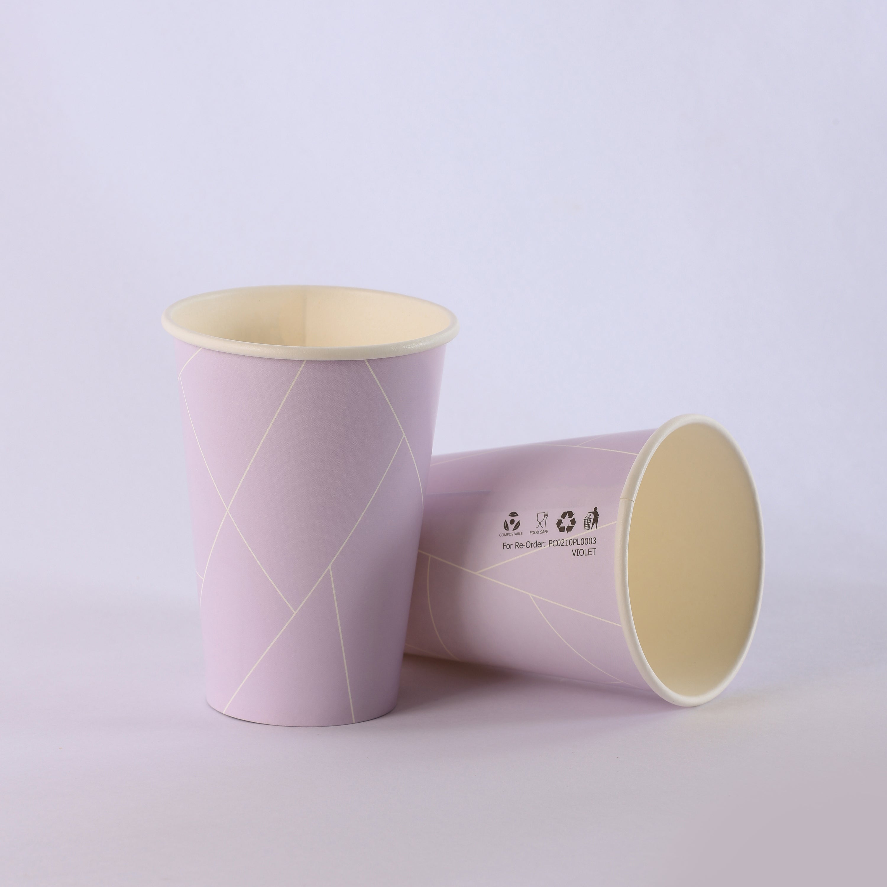 Paper Cup ( Single Wall ) - 210 ml - Violet