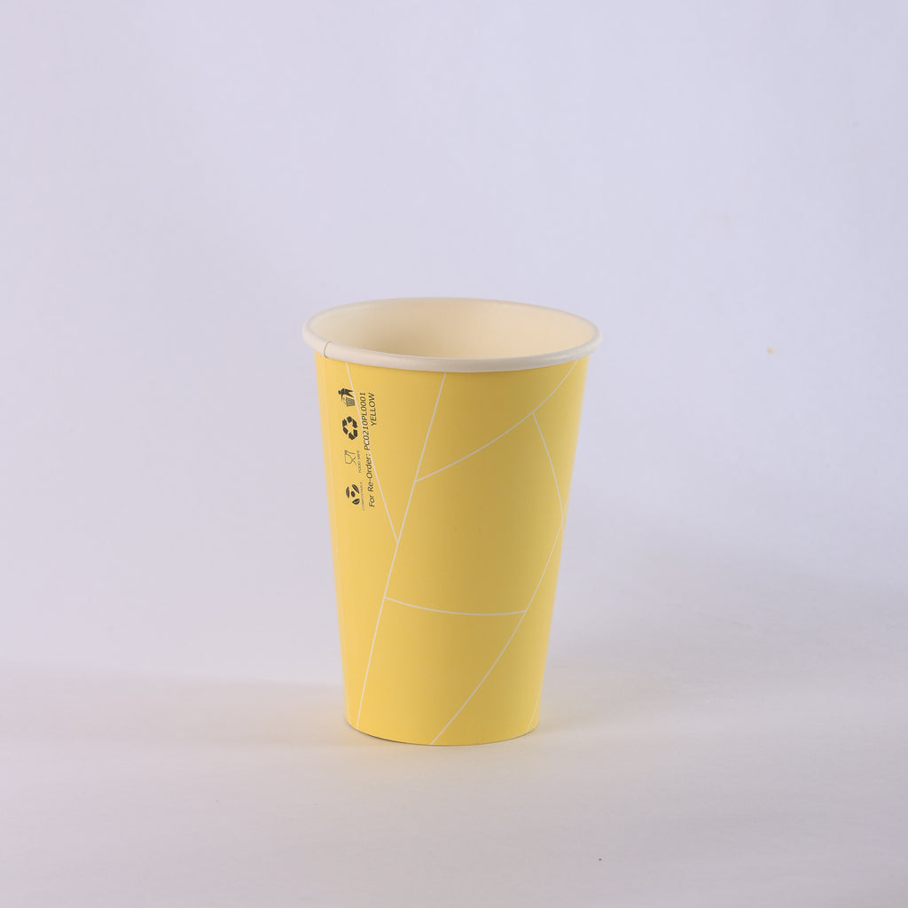 Paper Cup ( Single Wall ) - 210 ml - Yellow