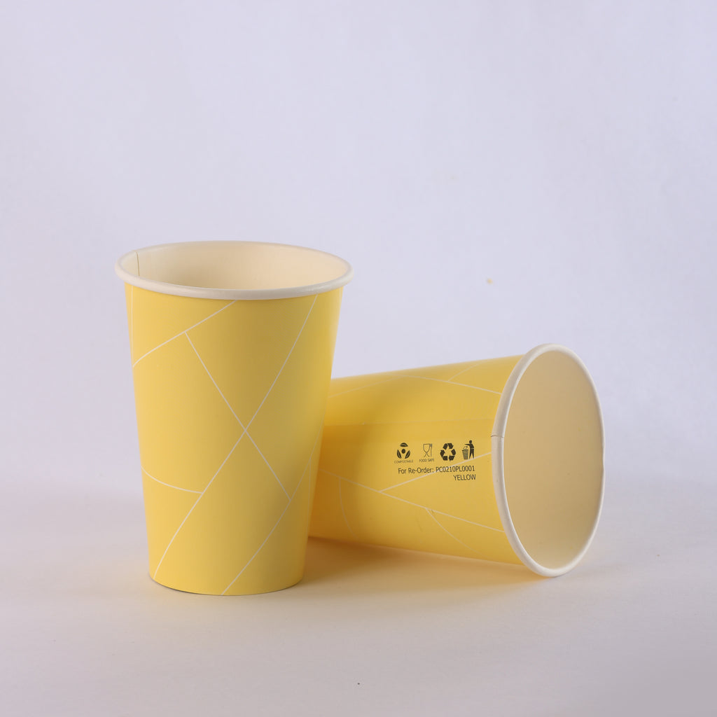 Paper Cup ( Single Wall ) - 210 ml - Yellow
