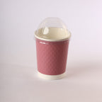 surieco-paper-cup-double-wall-300-ml-pink-dome-plastic-lid-1