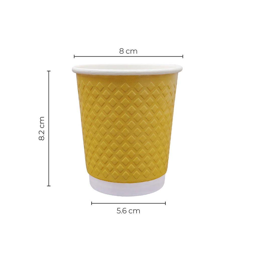 Paper Cup ( Double Wall ) - 300 ml - Yellow